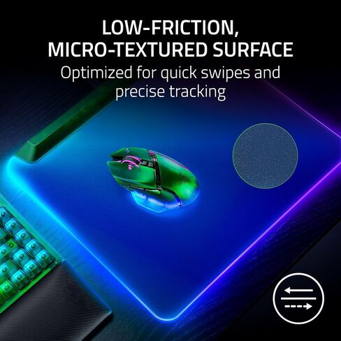 Razer Firefly V2 Pro Fully Illuminated RGB Gaming Mouse Mat: Backlit Design - 15 Zone Chroma Lighting - USB 2.0 Port - Detachable USB Type C Cable - Micro Textured Surface - Anti Slip Base in Saudi Arabia