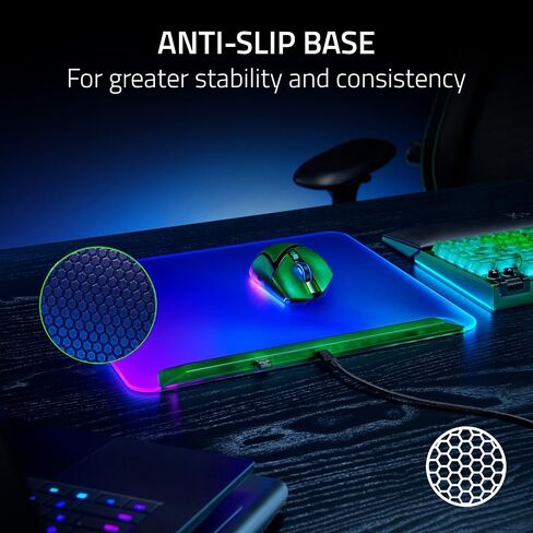Razer Firefly V2 Pro Fully Illuminated RGB Gaming Mouse Mat: Backlit Design - 15 Zone Chroma Lighting - USB 2.0 Port - Detachable USB Type C Cable - Micro Textured Surface - Anti Slip Base in Saudi Arabia