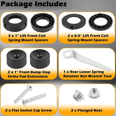 1.5" High Performance Spacer Leveling Lift Kit without Shock Absorbers Perfectly Compatible with 2020-Current Jeep JT Gladiator, Similar to 1155300 in Saudi Arabia