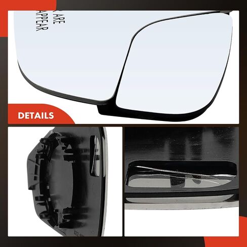 A-Premium Right Passenger Side Non-Heated Mirror Glass with Backing Plate - Compatible with Ford Fiesta 2011-2019 - Exterior Side View Convex Mirror with Spotter Glass in Saudi Arabia