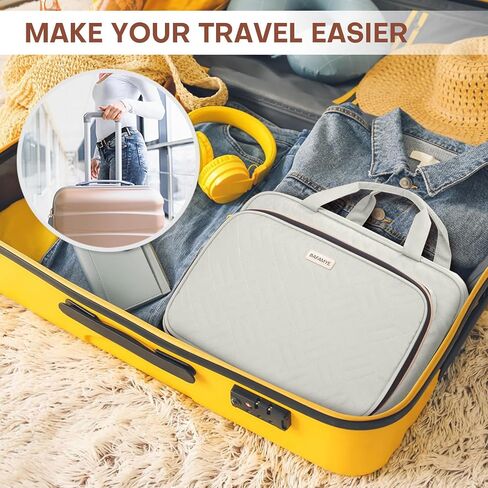 8L Travel Toiletry Bag with Jewelry Organizer for Women - 2.1 GAL Water-resistant Makeup Cosmetic Bag With Hanging Hook for Accessories Shampoo Full-size Container, Black in Saudi Arabia