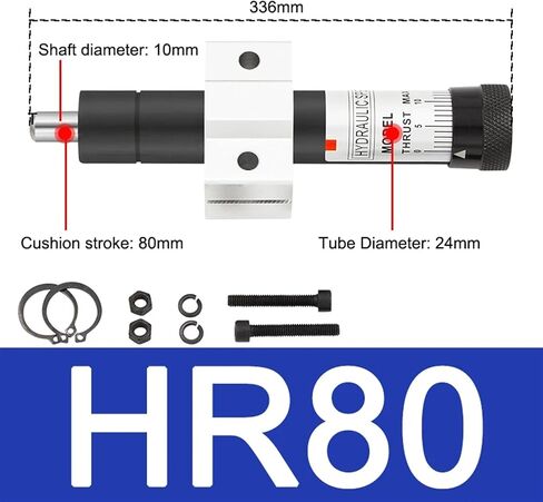 HR/SR Oil Buffer Hydraulic Speed Stabilizer Damper Shock Absorption 15 30 60 80 100 Peak Load 150/300/350KG 1Pcs(HR80,Peak load 150KG) in Kuwait
