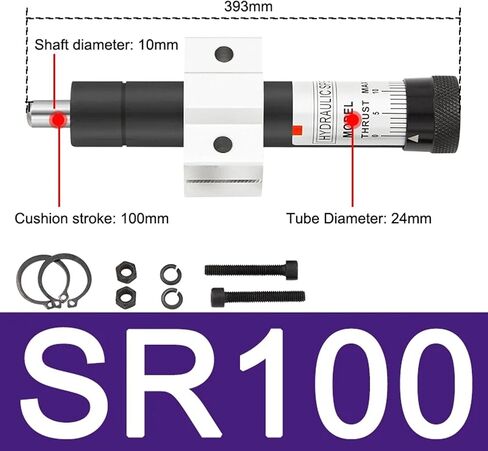 HR/SR Oil Buffer Hydraulic Speed Stabilizer Damper Shock Absorption 15 30 60 80 100 Peak Load 150/300/350KG 1Pcs(HR80,Peak load 150KG) in Kuwait