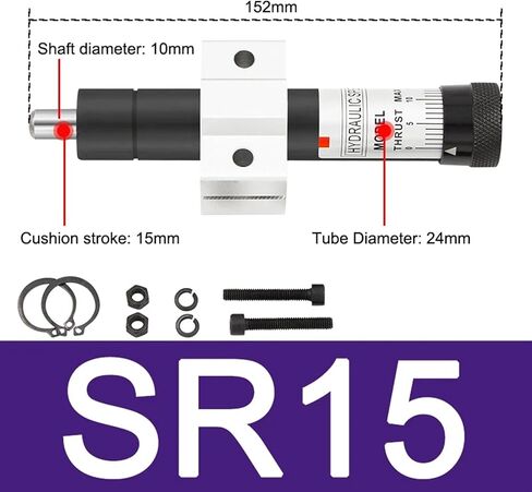 HR/SR Oil Buffer Hydraulic Speed Stabilizer Damper Shock Absorption 15 30 60 80 100 Peak Load 150/300/350KG 1Pcs(HR80,Peak load 150KG) in Kuwait