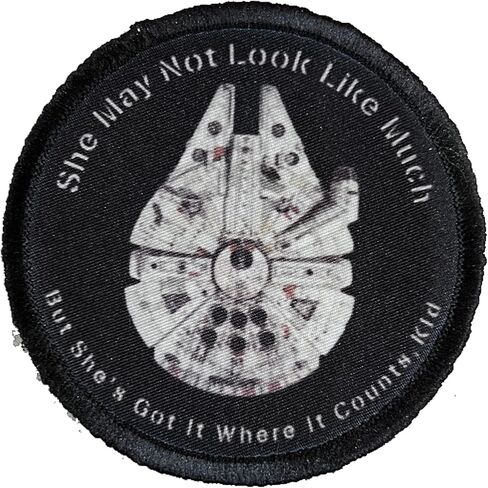 Millennium Falcon She May Not Look Like Much Morale Patch-. Custom Patches by Redheadedtshirts Made in The USA for Your Plate Carrier,Backpack in Saudi Arabia