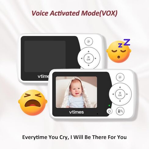 جهاز مراقبة الطفل بالفيديو مع كاميرا وصوت، شاشة LCD مقاس 5 بوصات بدون WiFi، صوت ثنائي الاتجاه، رؤية ليلية، نطاق 1000 قدم، عرض درجة حرارة تكبير 2X، Lullaby Elderly Pet in Saudi Arabia