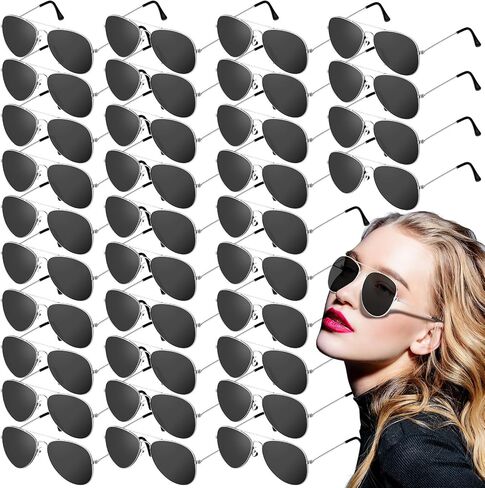 Mepase 100 Pack Classic Pilot Sunglasses for Men Women Polarized Military Style Driving Pilot Sun Glasses Vintage UV Proof Black Glasses in Saudi Arabia