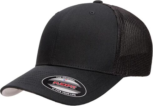 Joe's USA Flexfit 6511 Six Panel Fitted Mesh Trucker Hat - Blank Bulk Flexfit Caps in Saudi Arabia