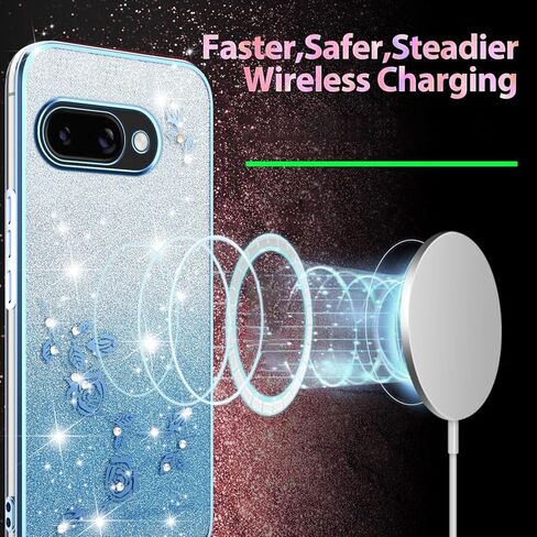 for Google Pixel 9A Case,Glitter with Crossbody Lanyard for Women, Bling Sparkle Flowers Floral Soft TPU Clear Cover with Shoulder Strap Wristband for Google Pixel 9A-YSS Pink in Kuwait