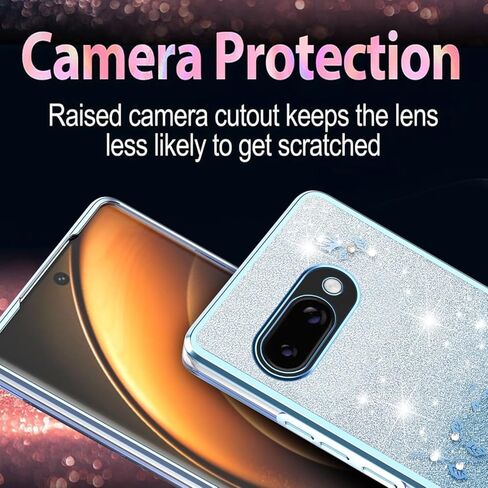 for Google Pixel 9A Case,Glitter with Crossbody Lanyard for Women, Bling Sparkle Flowers Floral Soft TPU Clear Cover with Shoulder Strap Wristband for Google Pixel 9A-YSS Pink in Kuwait