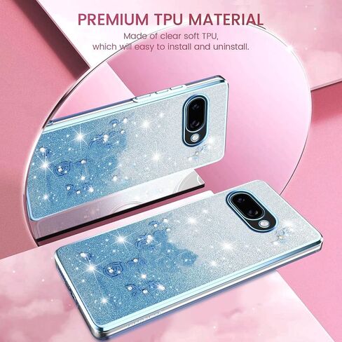 for Google Pixel 9A Case,Glitter with Crossbody Lanyard for Women, Bling Sparkle Flowers Floral Soft TPU Clear Cover with Shoulder Strap Wristband for Google Pixel 9A-YSS Pink in Kuwait