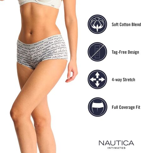 Nautica Women's Cotton Boyshort Underwear Set, 5-Pack in Kuwait
