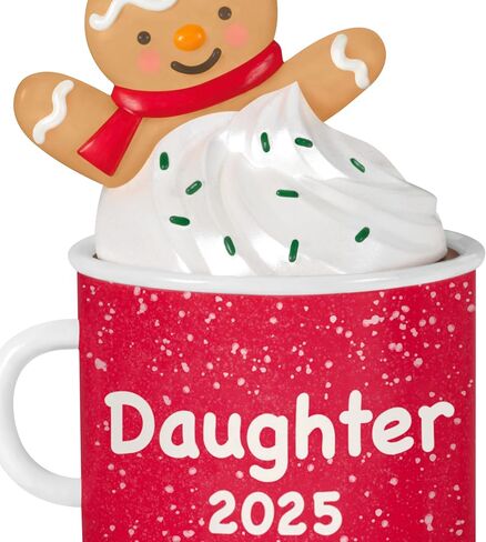 Hallmark Keepsake Christmas Ornament 2025, Daughter Gingerbread Girl in Mug 2025 in Saudi Arabia