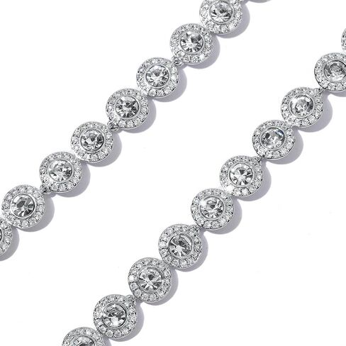 ZOEY Angelic Crystal Necklace - 18K Plated 38-40.5cm Adjustable Chain, 18.5-21cm Extendable Bracelet, Elegant Around Crystal Jewelry in Saudi Arabia
