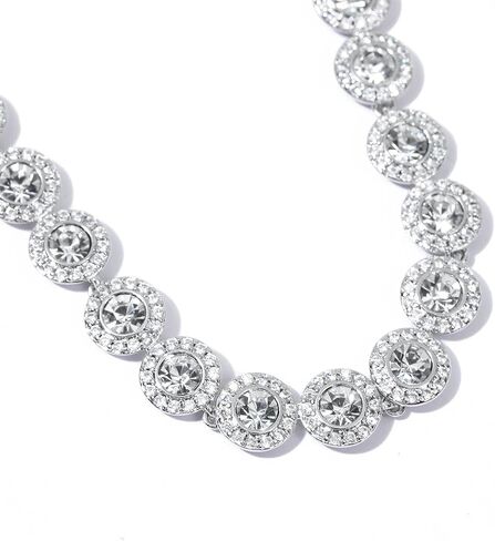 ZOEY Angelic Crystal Necklace - 18K Plated 38-40.5cm Adjustable Chain, 18.5-21cm Extendable Bracelet, Elegant Around Crystal Jewelry in Saudi Arabia