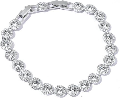 ZOEY Angelic Crystal Necklace - 18K Plated 38-40.5cm Adjustable Chain, 18.5-21cm Extendable Bracelet, Elegant Around Crystal Jewelry in Saudi Arabia