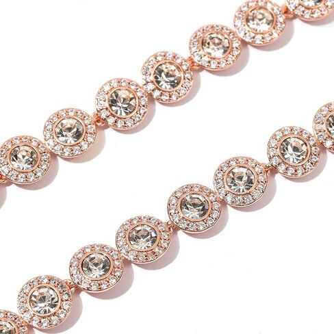 ZOEY Angelic Crystal Necklace - 18K Plated 38-40.5cm Adjustable Chain, 18.5-21cm Extendable Bracelet, Elegant Around Crystal Jewelry in Saudi Arabia