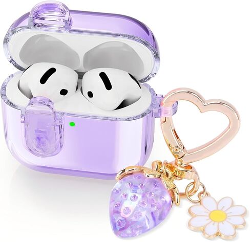 (مع قفل السلامة) حالة واضحة متوافقة مع AirPods 4 الحالات 2024 النساء ، TPU لطيف TPU الشفافة الشفافة AirPods 4th الجيل 4 IPODS 4 سماعات الأذن CAST in Kuwait
