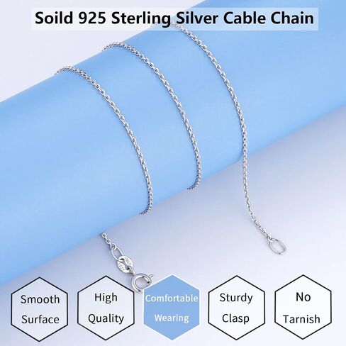 Fasongo Solid 18K Gold Over 925 Sterling Silver Chain Necklace for Women, 1.2mm Cable Chain Dainty & Thin & Sturdy Women's Chain Necklace 14/16/18/20/22/24inch in Saudi Arabia
