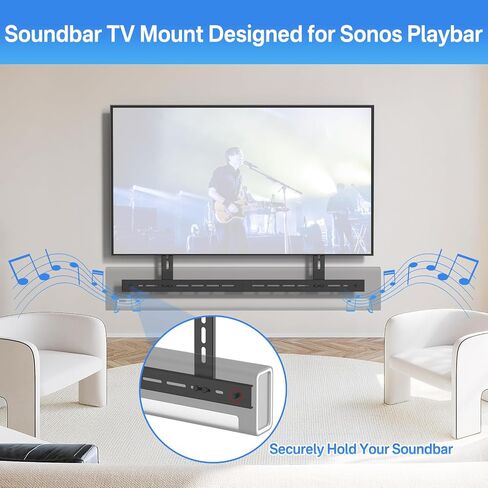 Heavy Duty Soundbar Mount for Sonos Ray TV Mount Bracket - Height Adjustable Sound Bar Mounts for Sonos Ray Mount Under TV Mounting Bracket Easy to Install in Kuwait