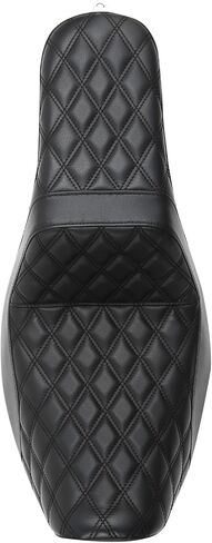 SLMOTO Diamond Front Rear Driver Rider Passenger Seat Fit for Harley Dyna Super Glide Street Bob Wide Glide Fat Bob Low Rider Switchback 2006-2017, Black Stitching in Saudi Arabia