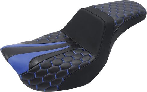 SLMOTO Diamond Front Rear Driver Rider Passenger Seat Fit for Harley Dyna Super Glide Street Bob Wide Glide Fat Bob Low Rider Switchback 2006-2017, Black Stitching in Saudi Arabia