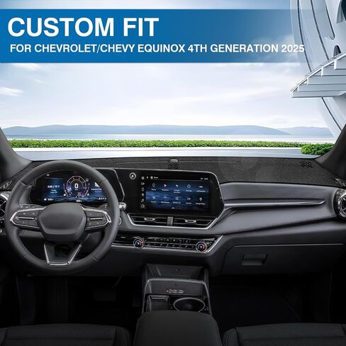 KUST Car Dash Cover for Chevrolet/Chevy Equinox 2025 2026 (Not fits for Equinox EV) Polyester Non-Slip Center Console Dash Cover Interior Accessories for Equinox Custom Fit Dash Mat Black in Saudi Arabia