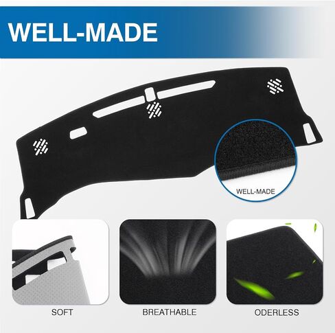 KUST Car Dash Cover for Chevrolet/Chevy Equinox 2025 2026 (Not fits for Equinox EV) Polyester Non-Slip Center Console Dash Cover Interior Accessories for Equinox Custom Fit Dash Mat Black in Saudi Arabia