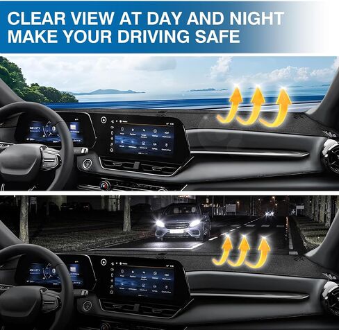 KUST Car Dash Cover for Chevrolet/Chevy Equinox 2025 2026 (Not fits for Equinox EV) Polyester Non-Slip Center Console Dash Cover Interior Accessories for Equinox Custom Fit Dash Mat Black in Saudi Arabia