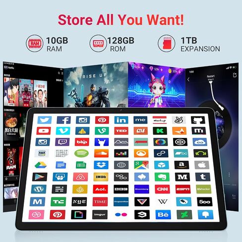 DigiLand 10.1" Android Tablet 12GB RAM 128GB ROM, Helio G80 Octa-Core, HD Incell Display, 12H Battery Life, Dual Cameras & Metal Design – Wi-Fi 5/Bluetooth 5.0 in Kuwait
