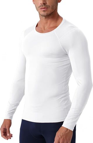 Queerier Men's Compression Shirts Long Sleeve Athletic Workout Shirt Baselayer Sports Cool Dry Undershirts Gym Thermal Tops in Kuwait