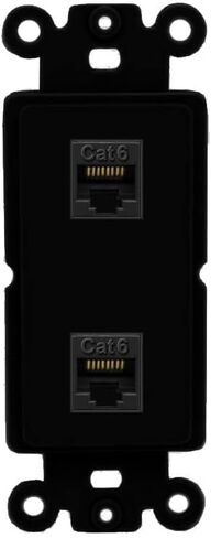 RiteAV 2 Port Cat6 Wall Plate Insert White in Kuwait