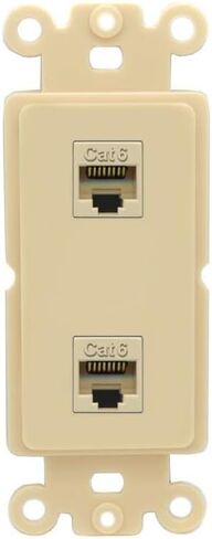 RiteAV 2 Port Cat6 Wall Plate Insert White in Saudi Arabia