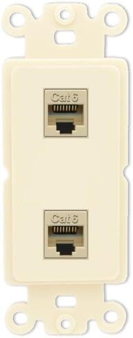 RiteAV 2 Port Cat6 Wall Plate Insert White in Saudi Arabia