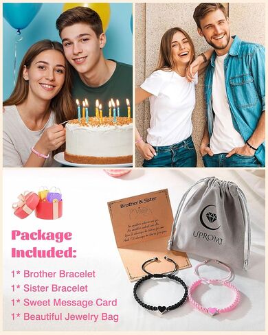 UPROMI Matching Father Daughter Bracelet Fathers' Day Christmas Birthday Gifts for Dad Daddy from Daughter Gift Ideas in Saudi Arabia