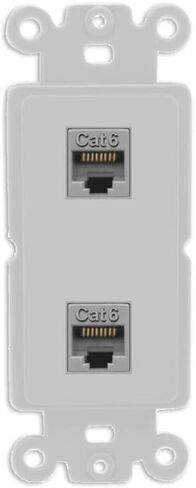 RiteAV 2 Port Cat6 Wall Plate Insert White in Saudi Arabia