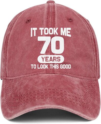 70th Birthday Gifts for Men Women 70 Year Old Gifts Ideas It Took Me 70 Years to Look This Good Hat Washed Cotton Hat in Saudi Arabia