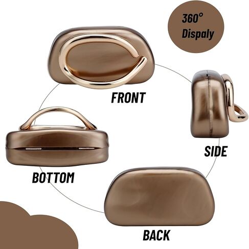 Gets Clutch Purses for Women Acrylic Handbag Trendy Metal Handle Evening Bag Classic Round Crossbody Bags for Party Wedding in Kuwait