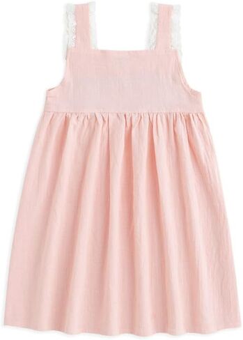 فستان Simplee للأطفال البنات الصغار فساتين كاجوال صيفية بلون سادة ملابس بناتي زهرية in Kuwait