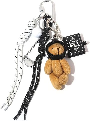 Y2k Keychain Designer Rope Bag Charms for Handbag - Cute Unique Teddy Bear Purse Charm - Trendy Bags Accessory Gift in Saudi Arabia