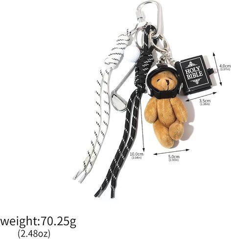 Y2k Keychain Designer Rope Bag Charms for Handbag - Cute Unique Teddy Bear Purse Charm - Trendy Bags Accessory Gift in Saudi Arabia