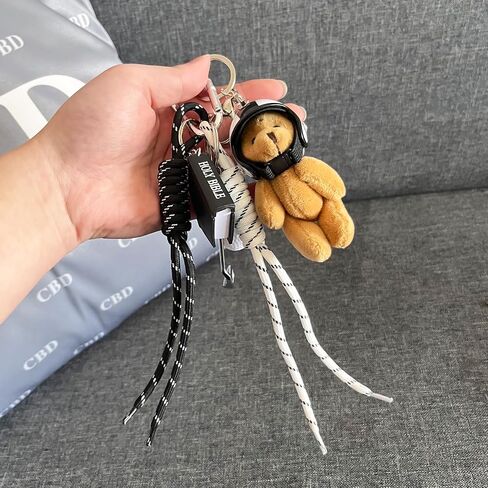 Y2k Keychain Designer Rope Bag Charms for Handbag - Cute Unique Teddy Bear Purse Charm - Trendy Bags Accessory Gift in Saudi Arabia