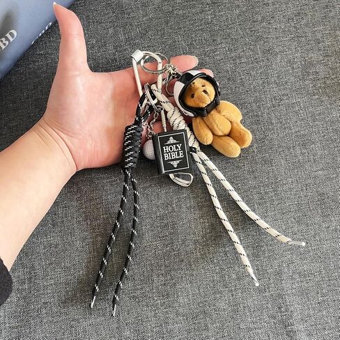 Y2k Keychain Designer Rope Bag Charms for Handbag - Cute Unique Teddy Bear Purse Charm - Trendy Bags Accessory Gift in Saudi Arabia