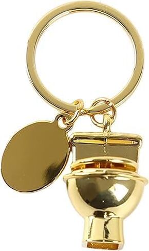 1Pc Gold Personality Creative Mini Toilet Shape Metal Keychain Simulation Toilet Car Key Pendant Decor Small in Size,Convenient to Carry,Charms,Arts,Beading and Jewelry Making,Crafts and Sewing in Saudi Arabia