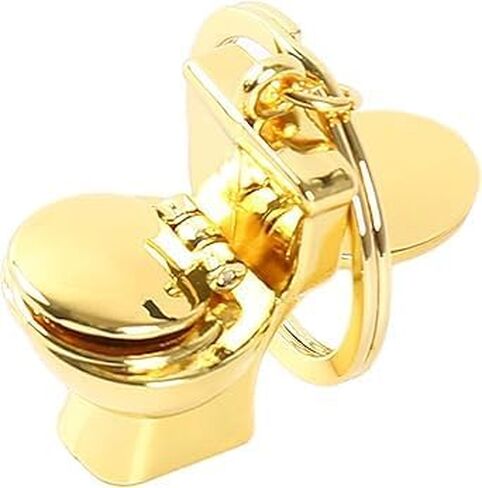 1Pc Gold Personality Creative Mini Toilet Shape Metal Keychain Simulation Toilet Car Key Pendant Decor Small in Size,Convenient to Carry,Charms,Arts,Beading and Jewelry Making,Crafts and Sewing in Saudi Arabia