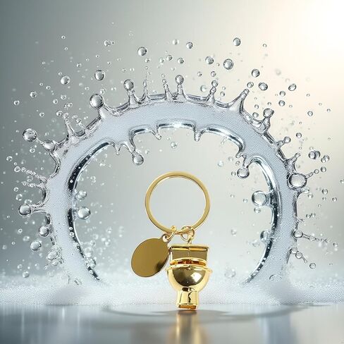 1Pc Gold Personality Creative Mini Toilet Shape Metal Keychain Simulation Toilet Car Key Pendant Decor Small in Size,Convenient to Carry,Charms,Arts,Beading and Jewelry Making,Crafts and Sewing in Saudi Arabia