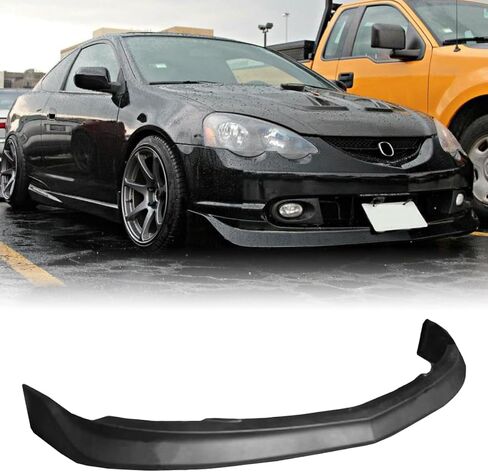 Front Bumper Lip Chin Spoiler, Compatible with 2002-2004 Acura RSX, MU Style Flexible Polyurethane(PU) Front Lower Splitter Protector, Unpainted Black, 1 PC in Saudi Arabia