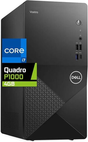 كمبيوتر برجي Dell Vostro 3910، Intel i7-12700K، ذاكرة الوصول العشوائي 32 جيجا، 1 تيرابايت NVMe SSD، رسومات Nvidia Quadro K1200 4 جيجا، منفذ عرض صغير، HDMI، DVD-RW، واي فاي مدمج، BT، Windows 11 Pro، سطح مكتب أسود in Saudi Arabia