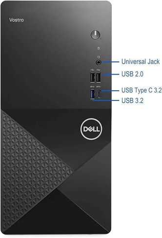 كمبيوتر برجي Dell Vostro 3910، Intel i7-12700K، ذاكرة الوصول العشوائي 32 جيجا، 1 تيرابايت NVMe SSD، رسومات Nvidia Quadro K1200 4 جيجا، منفذ عرض صغير، HDMI، DVD-RW، واي فاي مدمج، BT، Windows 11 Pro، سطح مكتب أسود in Saudi Arabia