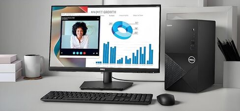 كمبيوتر برجي Dell Vostro 3910، Intel i7-12700K، ذاكرة الوصول العشوائي 32 جيجا، 1 تيرابايت NVMe SSD، رسومات Nvidia Quadro K1200 4 جيجا، منفذ عرض صغير، HDMI، DVD-RW، واي فاي مدمج، BT، Windows 11 Pro، سطح مكتب أسود in Saudi Arabia